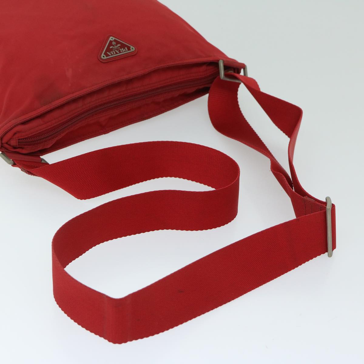 PRADA Shoulder Bag Nylon Red Auth 67048