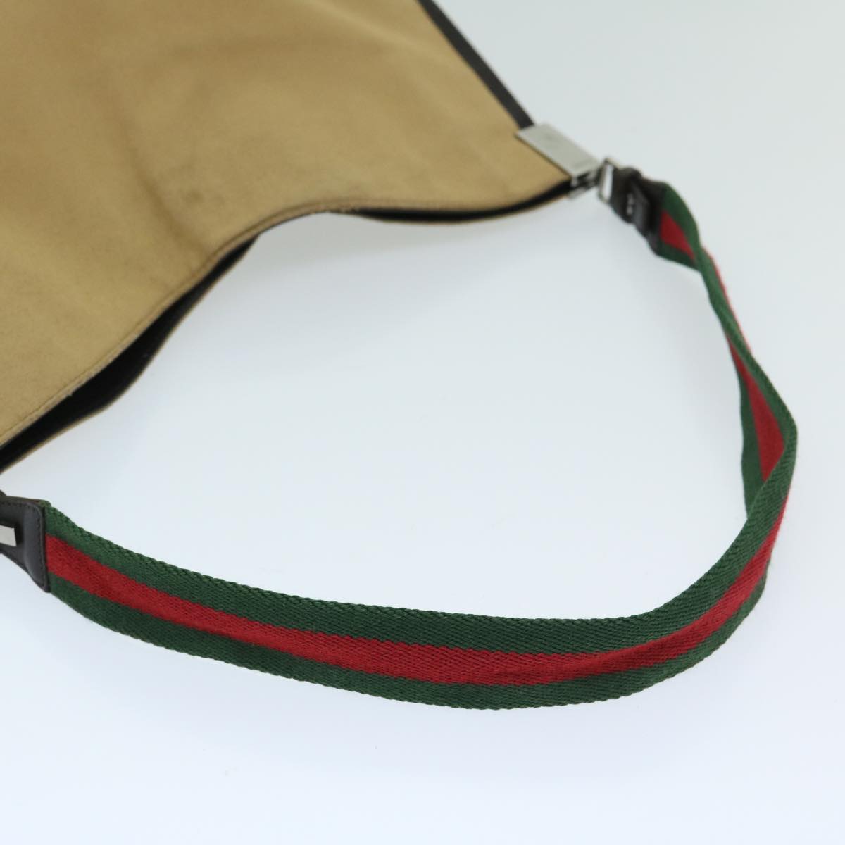 GUCCI Web Sherry Line Shoulder Bag Canvas Beige Red Green 001 4306 Auth 67050