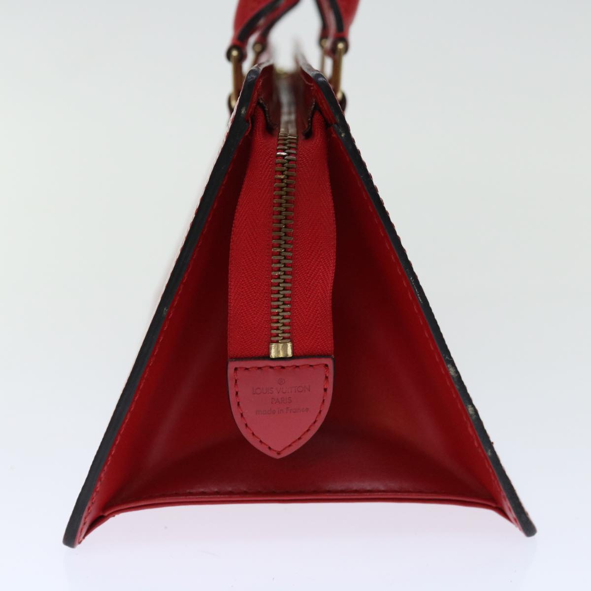 LOUIS VUITTON Epi Sac Triangle Hand Bag Red M52097 LV Auth 67056