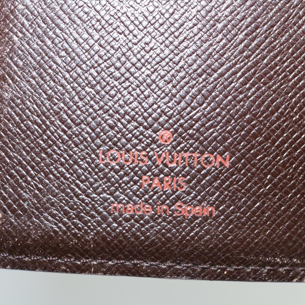 LOUIS VUITTON Damier Ebene Agenda PM Day Planner Cover R20700 LV Auth 67074