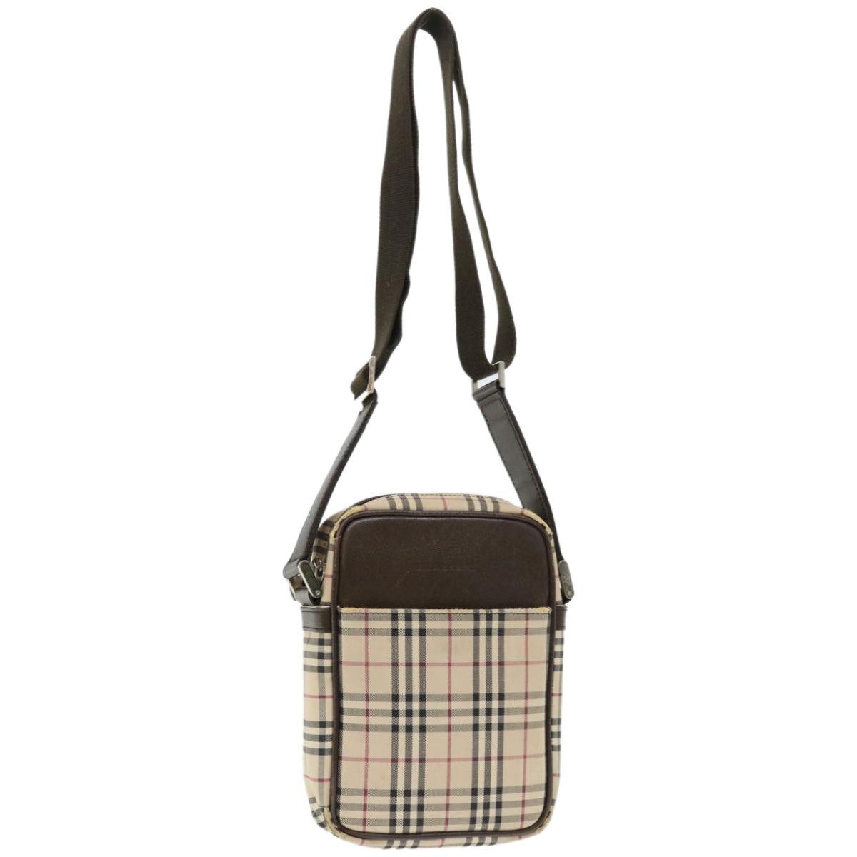 Burberrys Nova Check Shoulder Bag Canvas Beige Auth 67085