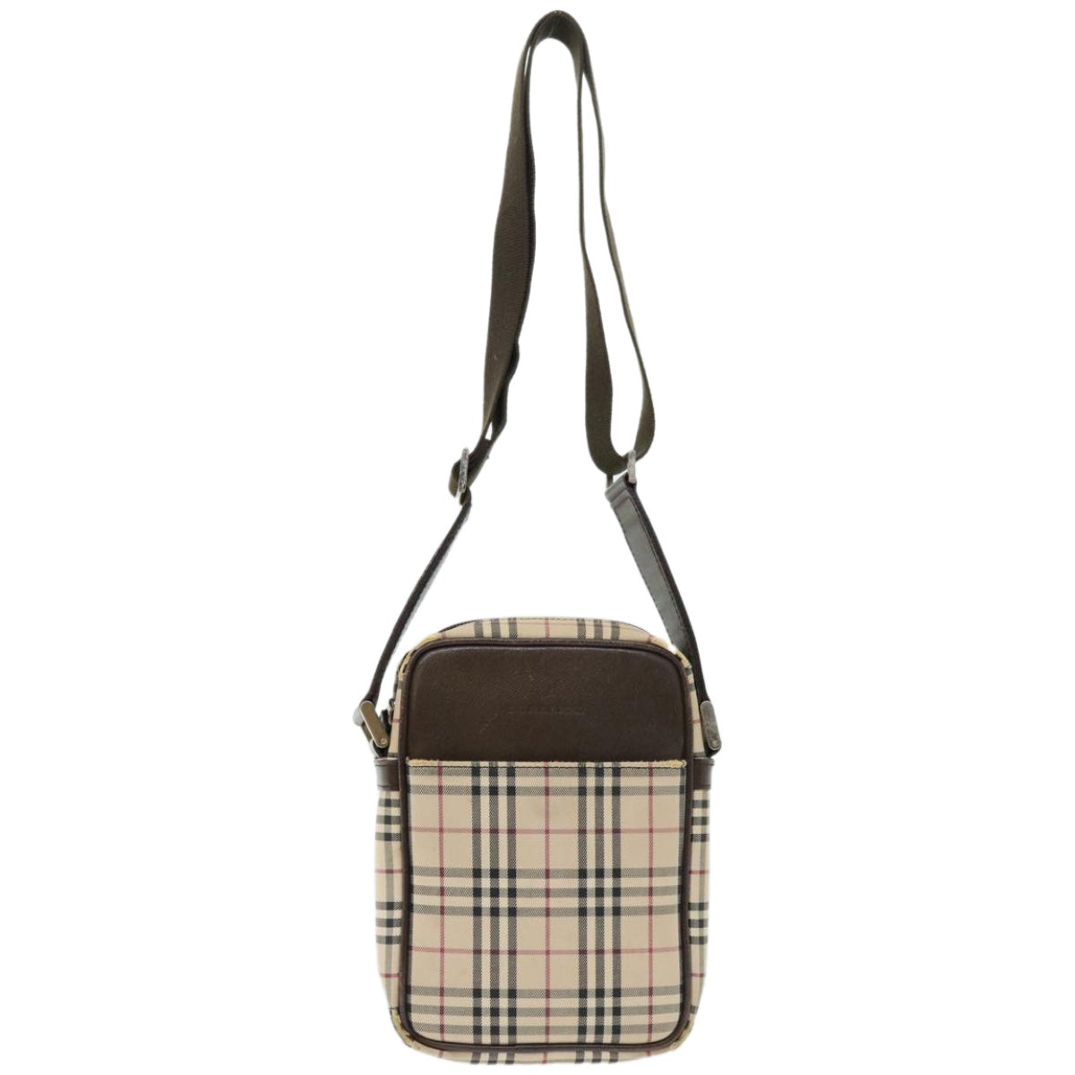 Burberrys Nova Check Shoulder Bag Canvas Beige Auth 67085