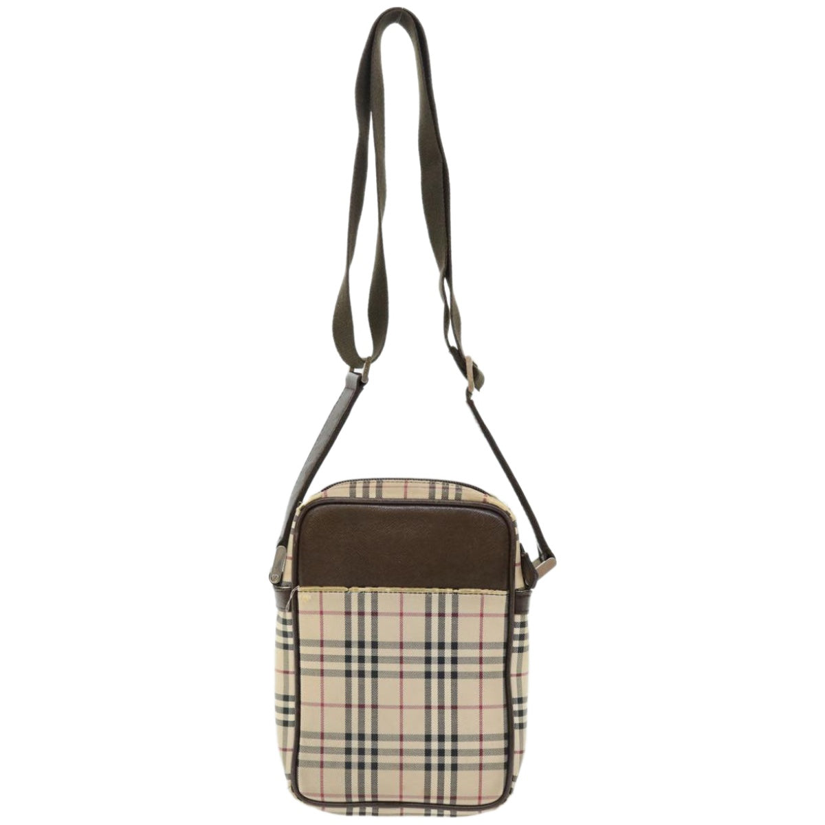 Burberrys Nova Check Shoulder Bag Canvas Beige Auth 67085