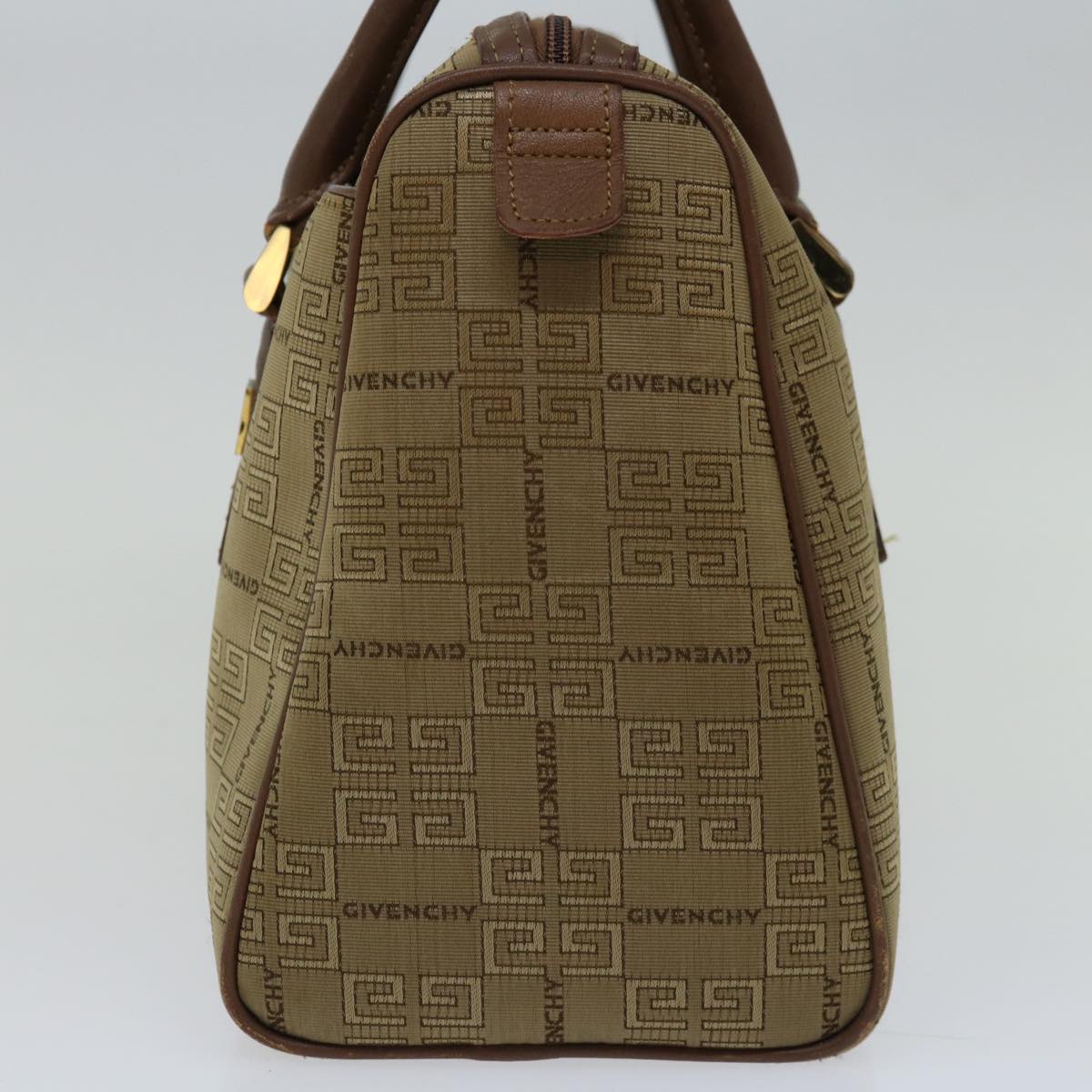 GIVENCHY Hand Bag Canvas Beige Auth 67114