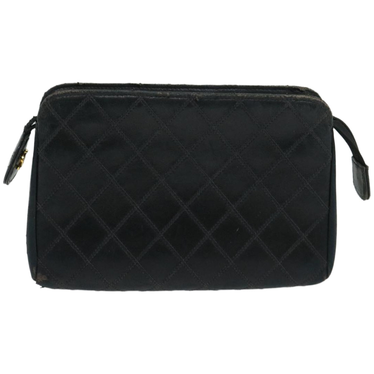 CHANEL Bicolole Pouch Leather Black CC Auth 67139