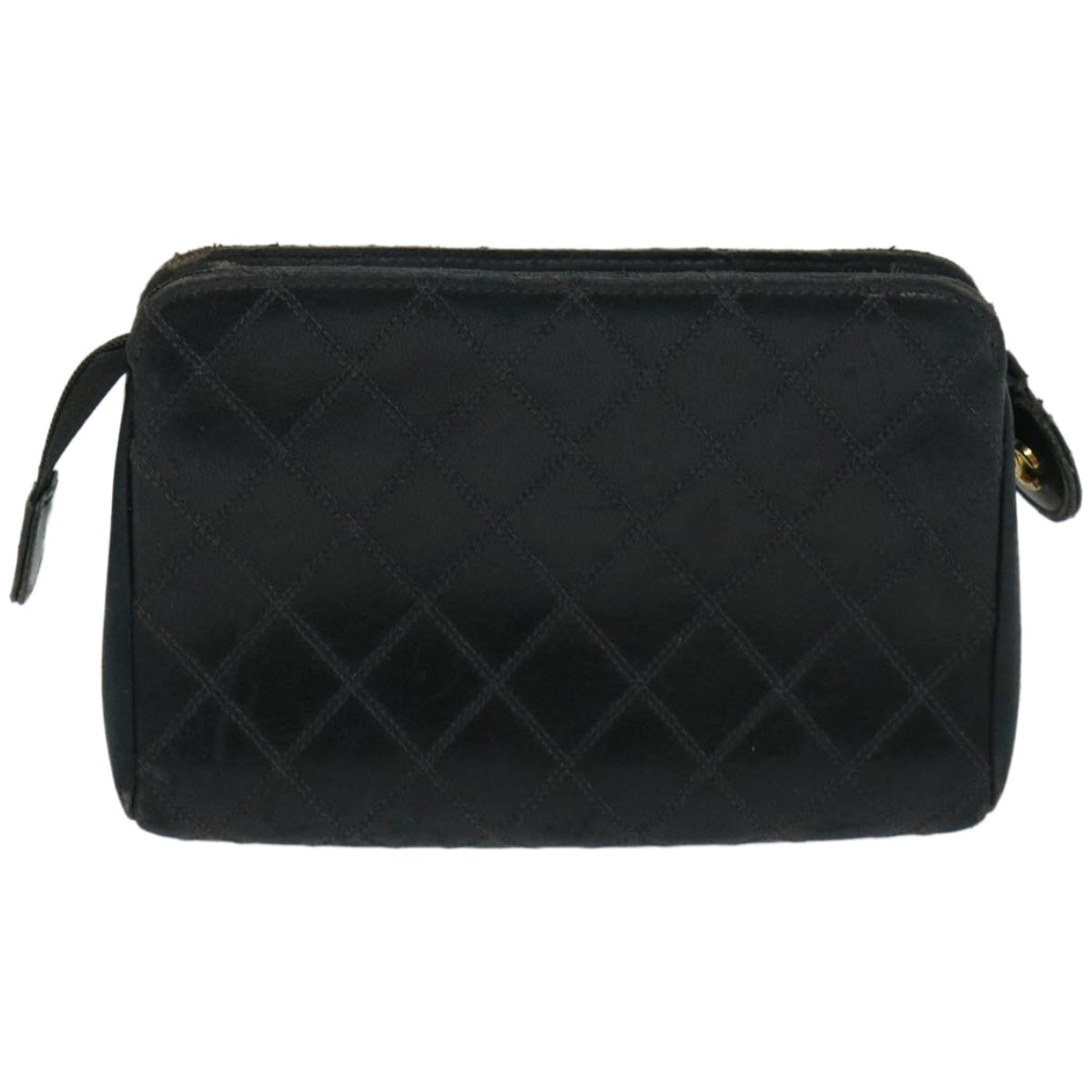 CHANEL Bicolole Pouch Leather Black CC Auth 67139