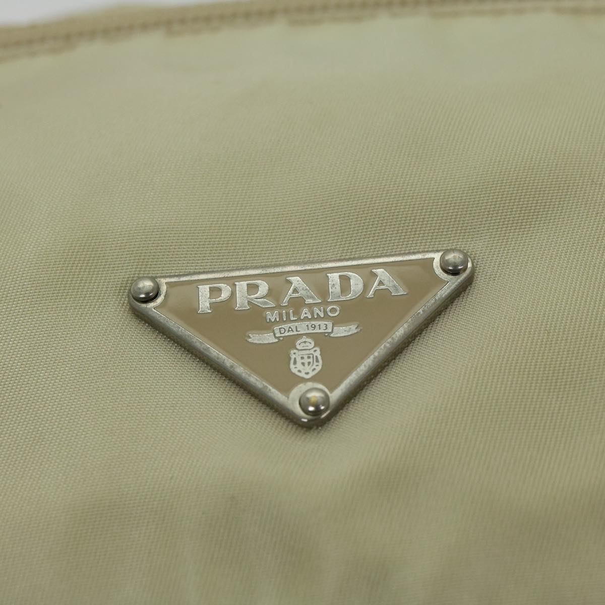 PRADA Shoulder Bag Nylon Cream Auth 67149