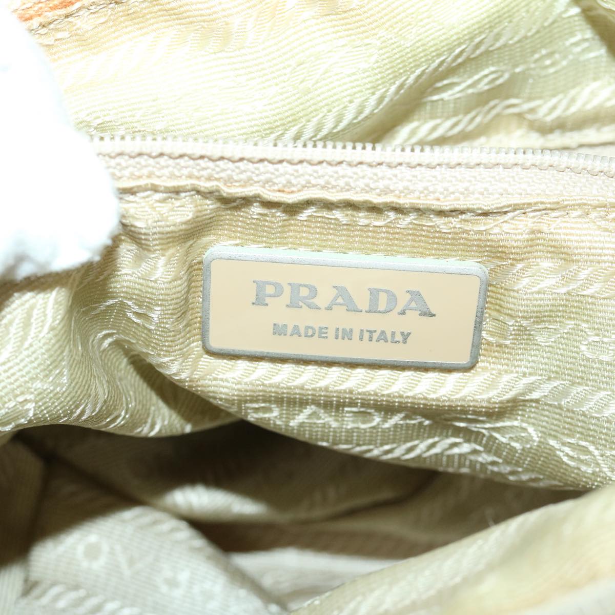 PRADA Shoulder Bag Nylon Cream Auth 67149