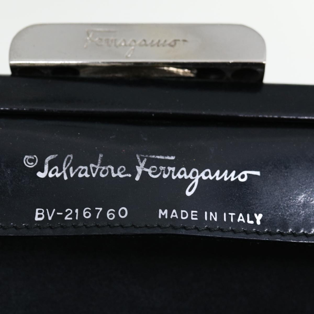 Salvatore Ferragamo Hand Bag Patent leather Black Auth 67156