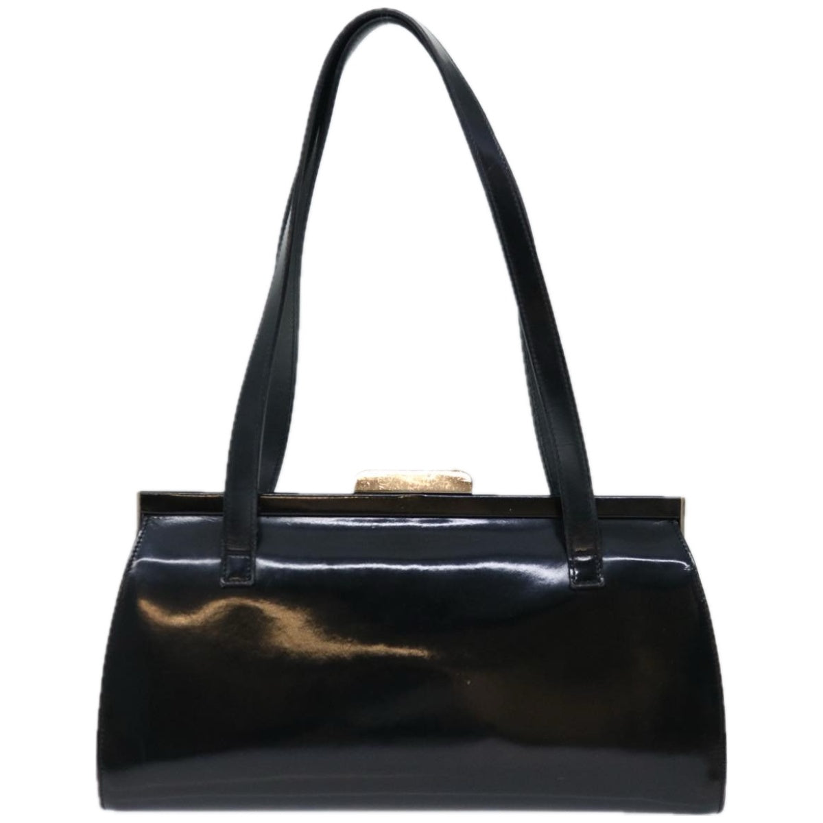 Salvatore Ferragamo Hand Bag Patent leather Black Auth 67156