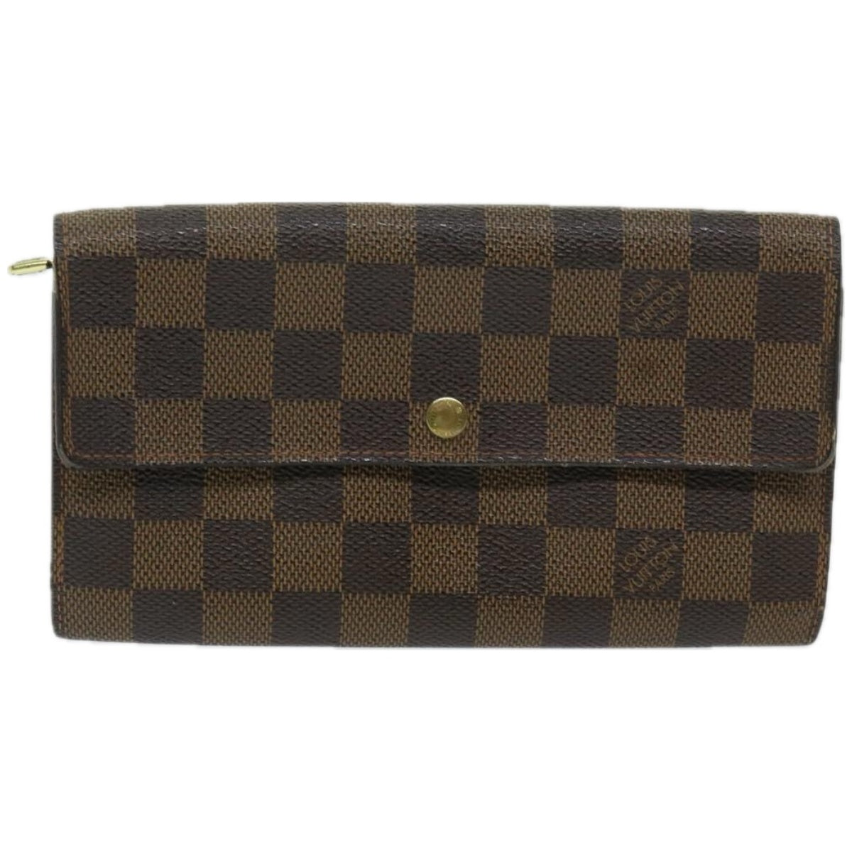 LOUIS VUITTON Damier Ebene Porte Monnaie Credit Wallet N61725 LV Auth 67165