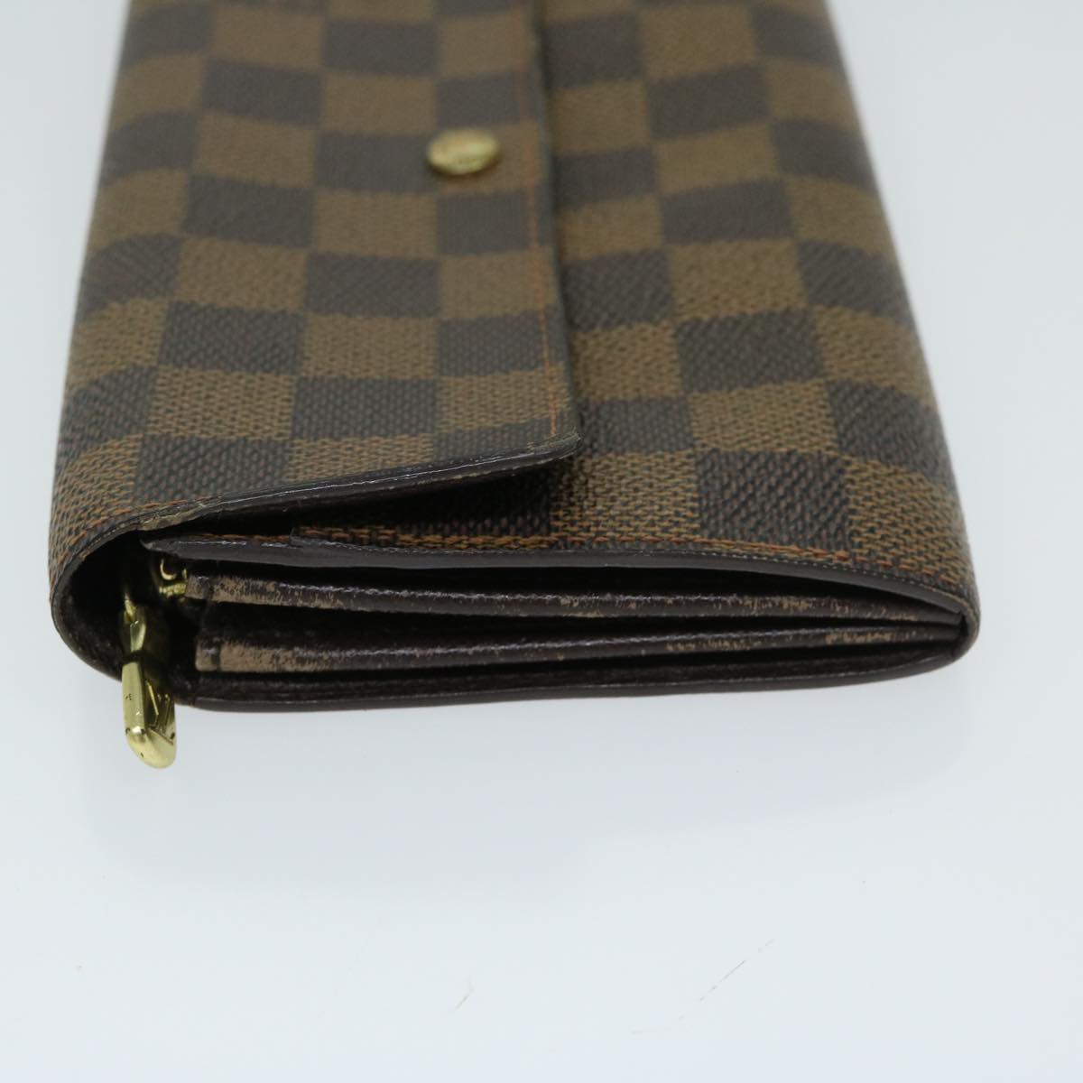 LOUIS VUITTON Damier Ebene Porte Monnaie Credit Wallet N61725 LV Auth 67165