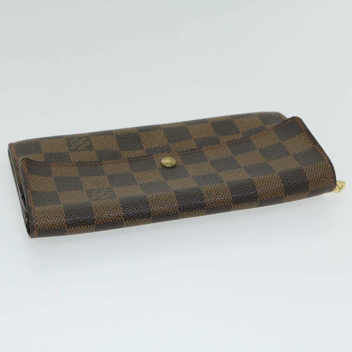 LOUIS VUITTON Damier Ebene Porte Monnaie Credit Wallet N61725 LV Auth 67165