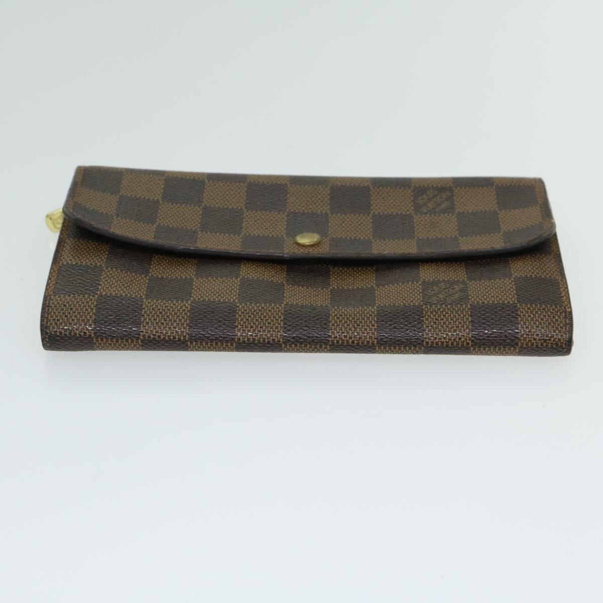 LOUIS VUITTON Damier Ebene Porte Monnaie Credit Wallet N61725 LV Auth 67165