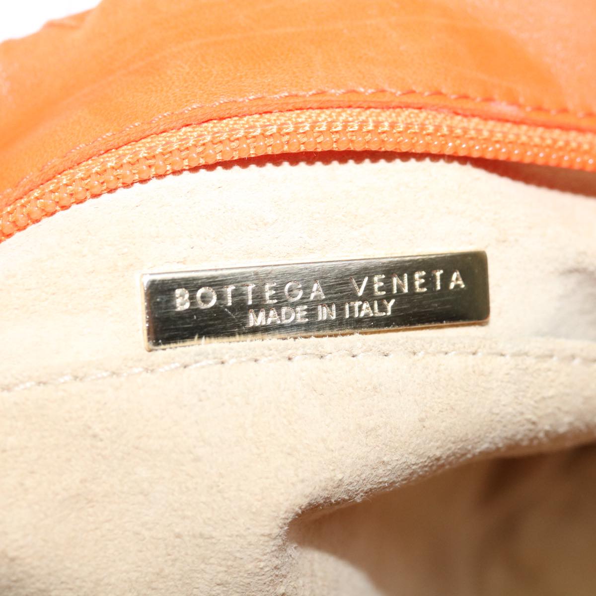 BOTTEGA VENETA INTRECCIATO Shoulder Bag Leather Outlet Orange Auth 67184