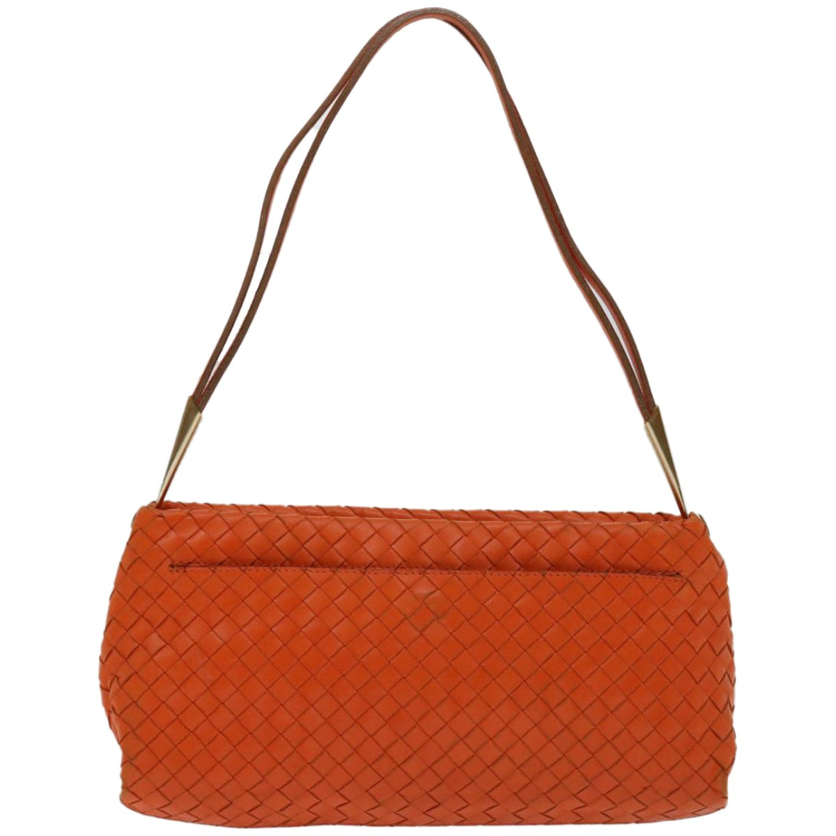 BOTTEGA VENETA INTRECCIATO Shoulder Bag Leather Outlet Orange Auth 67184