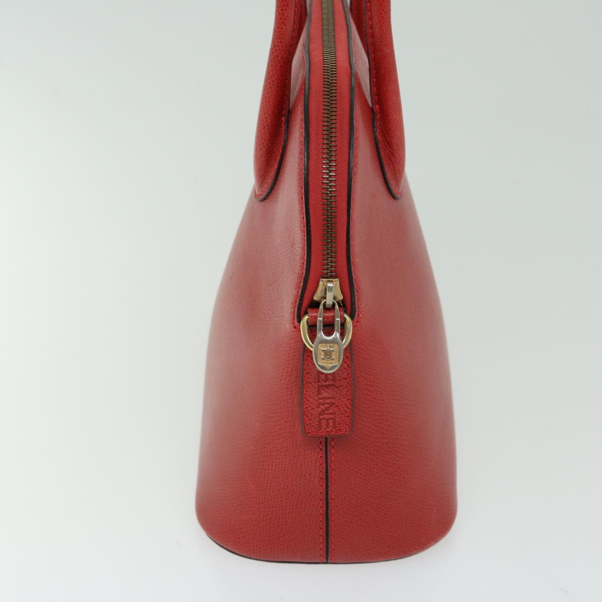 CELINE Hand Bag Leather 2way Red Auth 67191