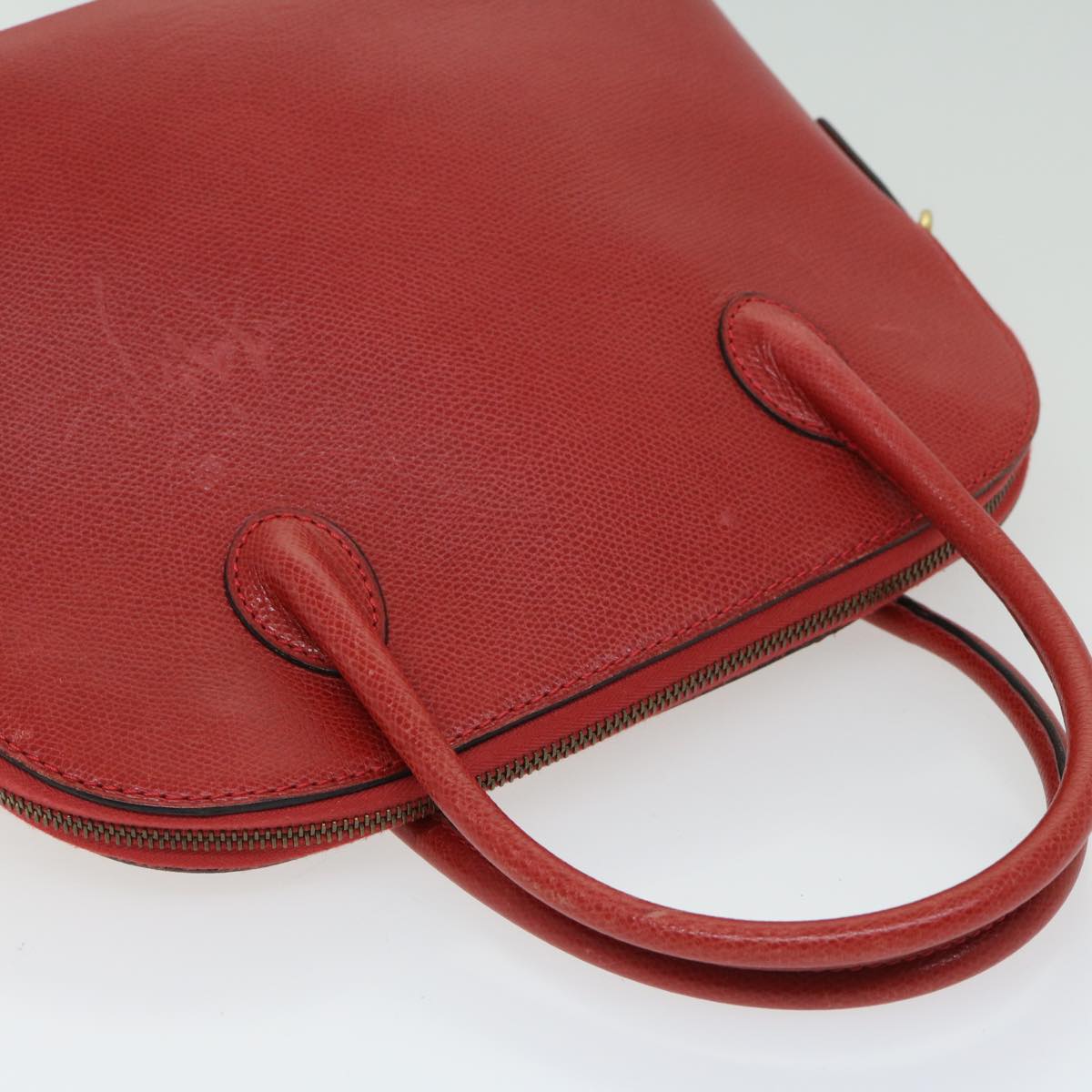 CELINE Hand Bag Leather 2way Red Auth 67191