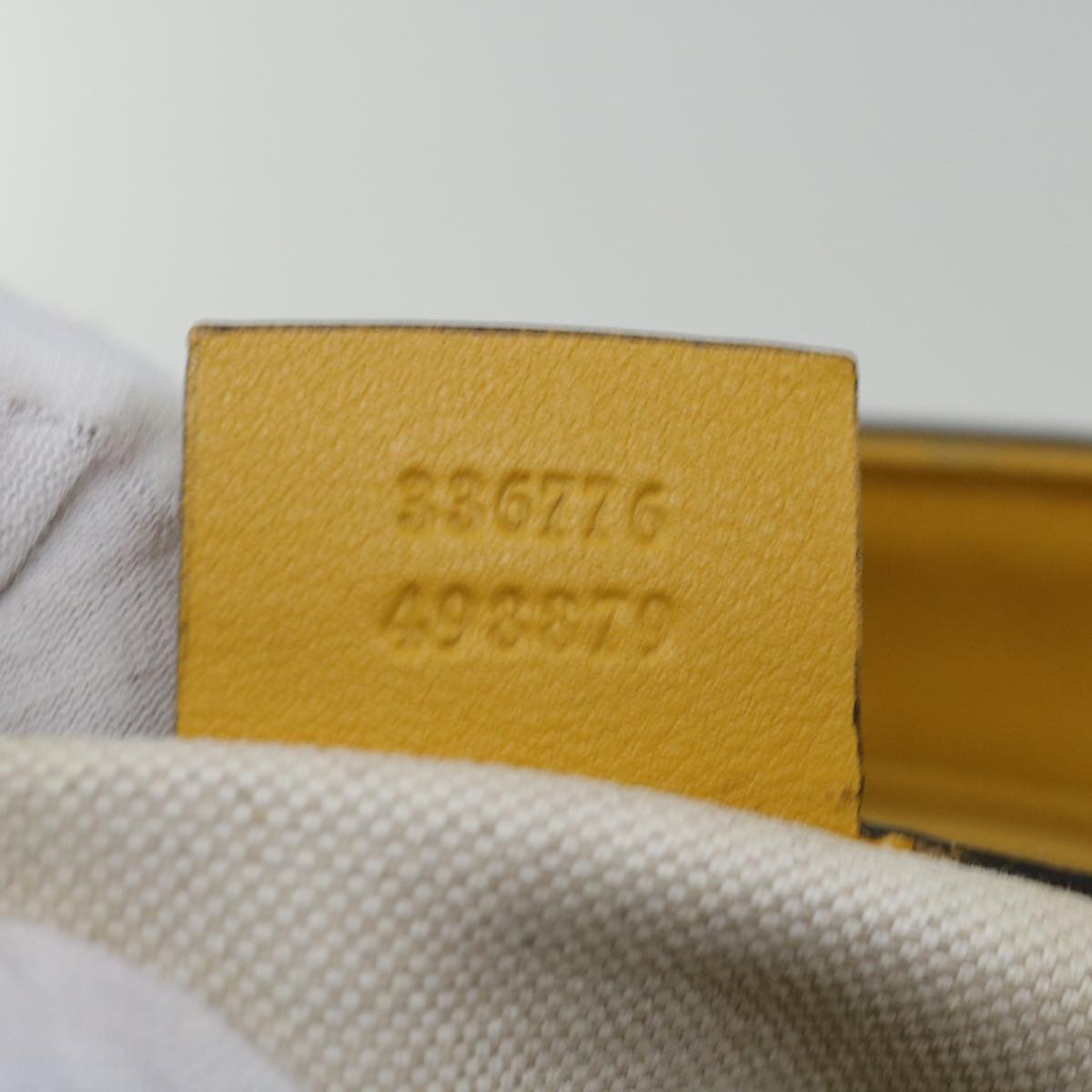 GUCCI Micro GG Canvas Hand Bag Patent leather Yellow 336776 Auth 67196