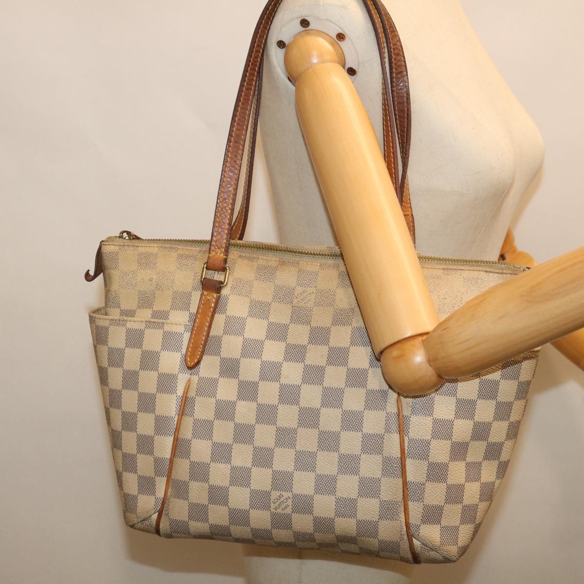 LOUIS VUITTON Damier Azur Totally PM Tote Bag N41280 LV Auth 67197