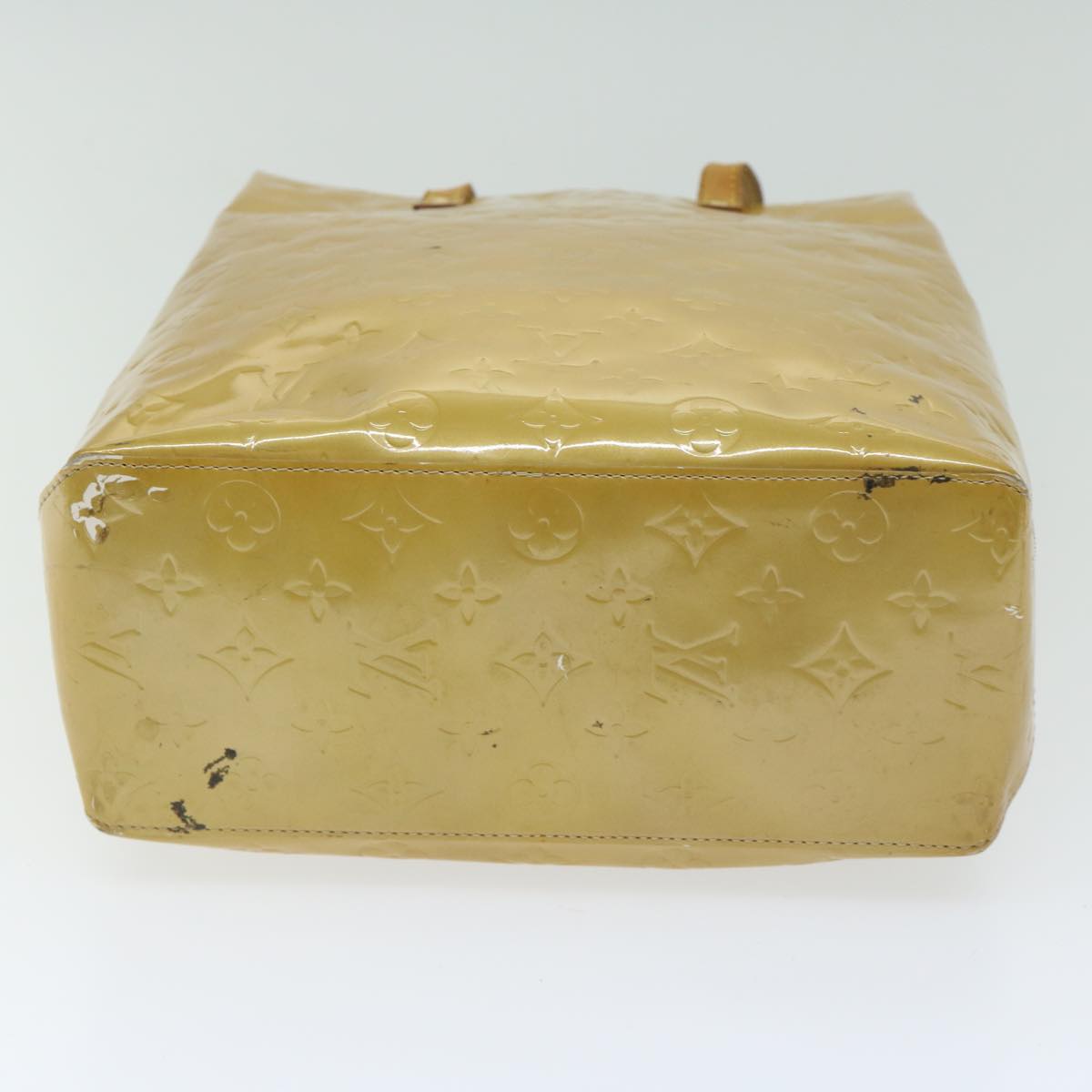 LOUIS VUITTON Monogram Vernis Reade MM Hand Bag Beige M91141 LV Auth 67201