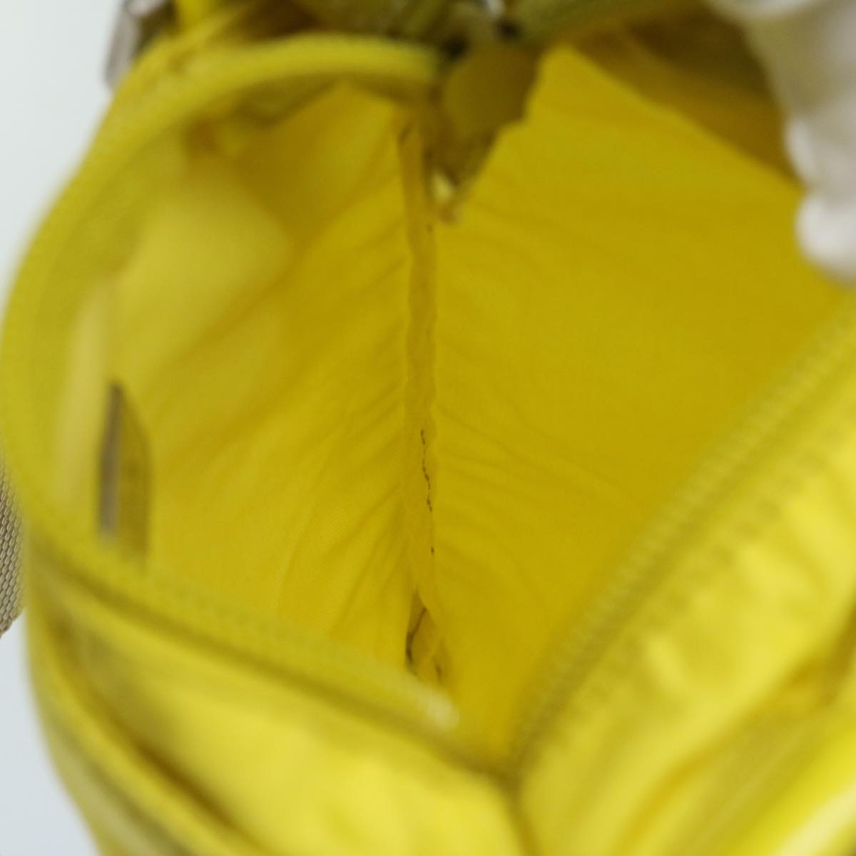 PRADA Shoulder Bag Nylon Yellow Auth 67212