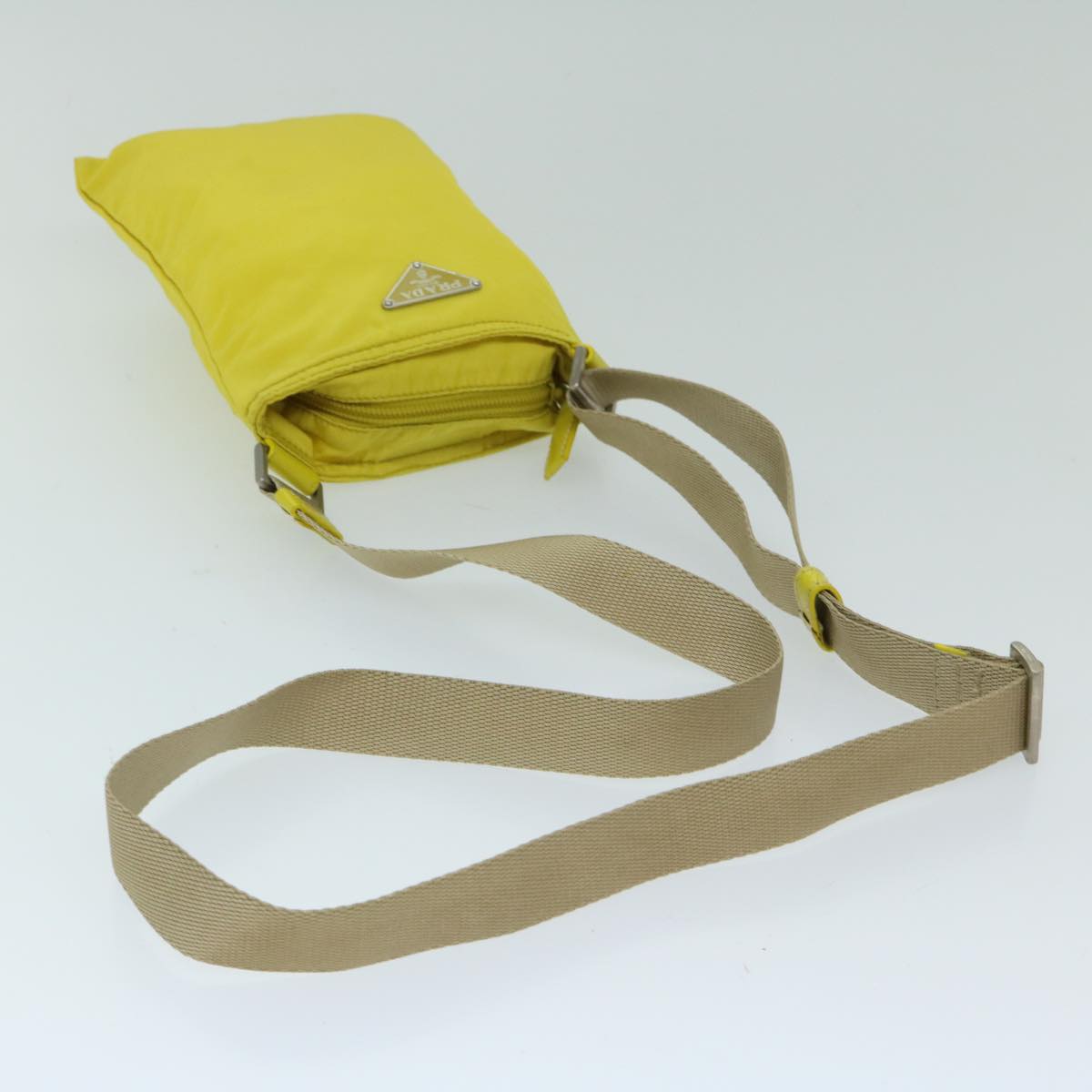 PRADA Shoulder Bag Nylon Yellow Auth 67212