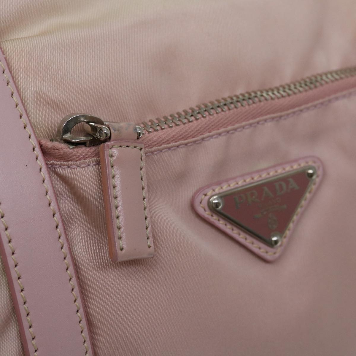 PRADA Hand Bag Nylon Pink Auth 67218