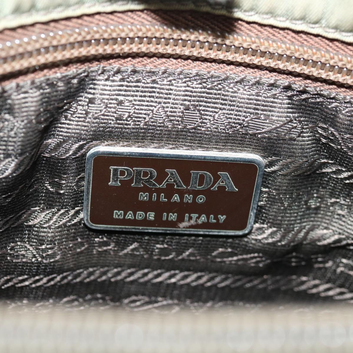 PRADA Tote Bag Nylon Khaki Auth 67219