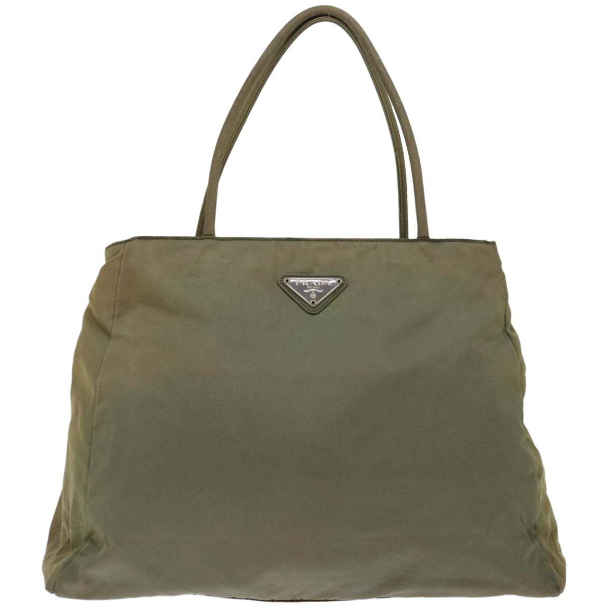 PRADA Tote Bag Nylon Khaki Auth 67219