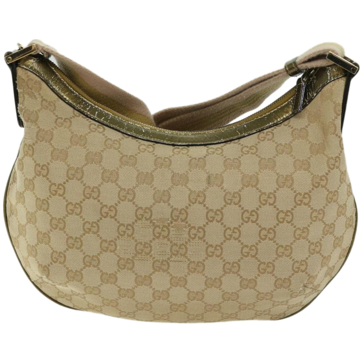 GUCCI GG Canvas Sherry Line Shoulder Bag Gold Beige pink 181092 Auth 67223