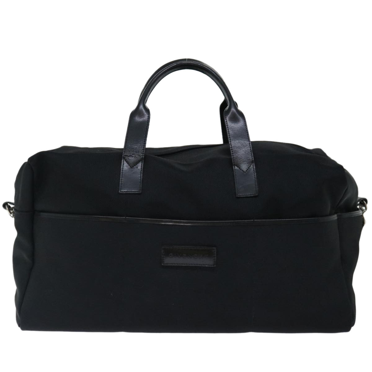 GIVENCHY Boston Bag Canvas 2way Black Auth 67227