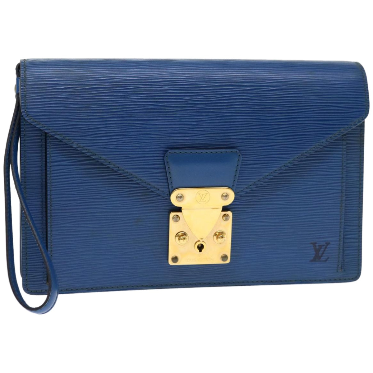 LOUIS VUITTON Epi Serie Dragonne Hand Bag Blue M52615 LV Auth 67273