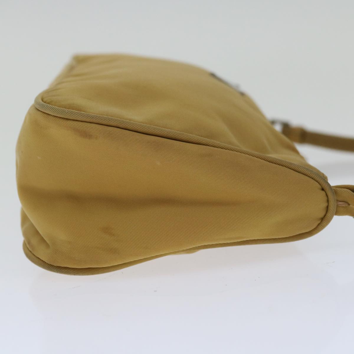 PRADA Accessory Pouch Nylon Beige Auth 67275