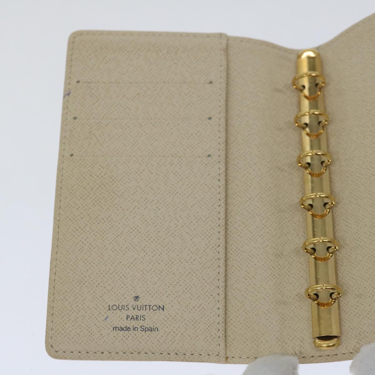 LOUIS VUITTON Damier Azur Agenda PM Day Planner Cover R20706 LV Auth 67281