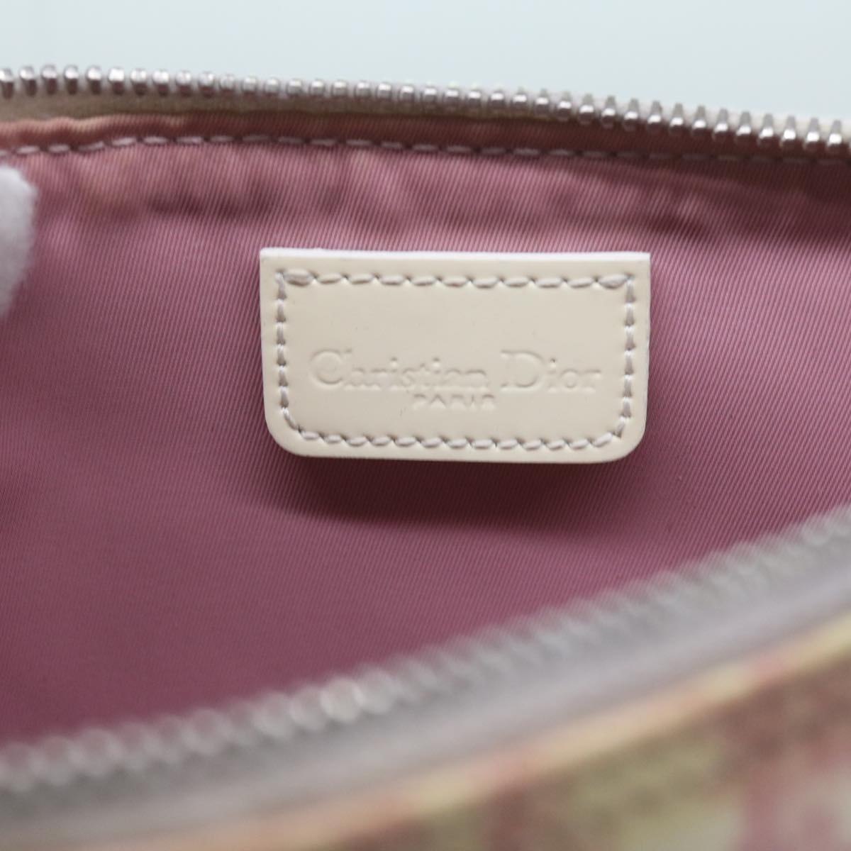 Christian Dior Saddle Pouch Trotter Canvas Pink Auth 67284