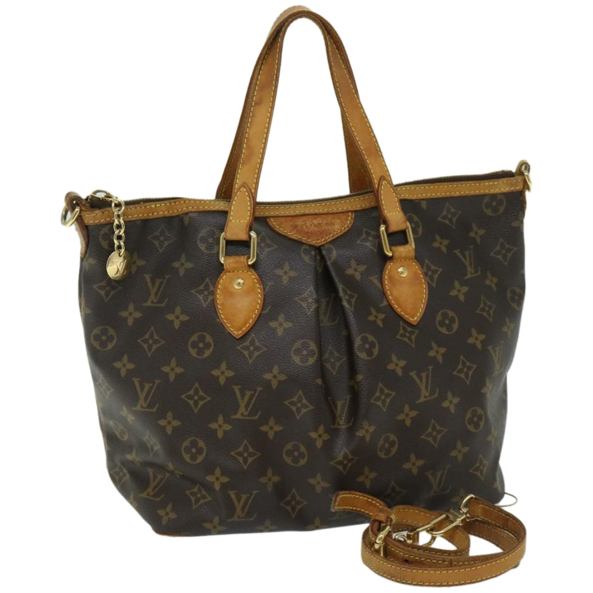 LOUIS VUITTON Monogram Palermo PM Tote Bag 2way M40145 LV Auth 67300