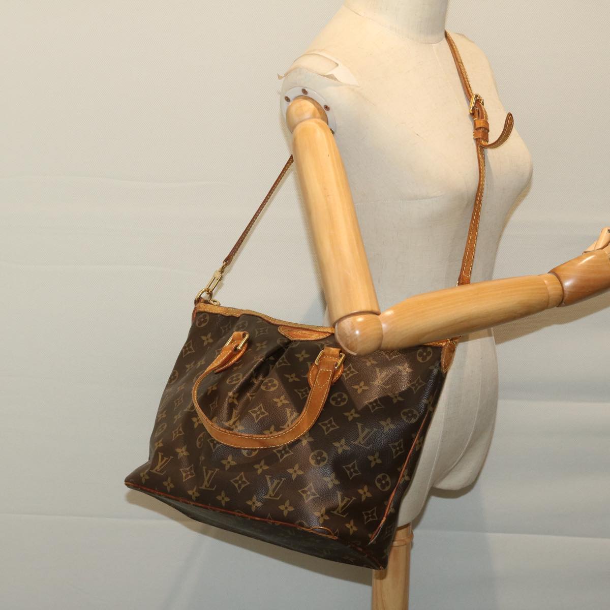 LOUIS VUITTON Monogram Palermo PM Tote Bag 2way M40145 LV Auth 67300