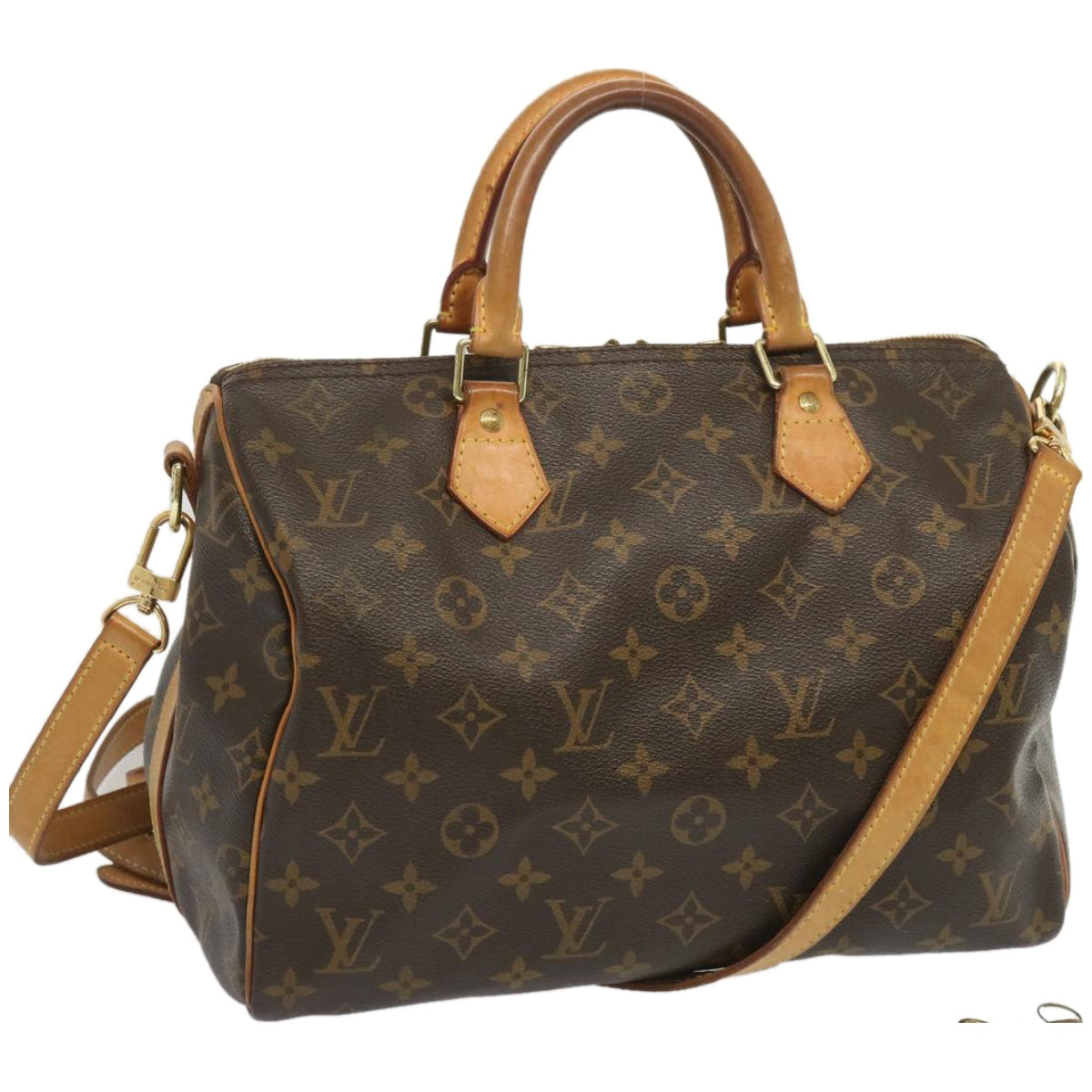 LOUIS VUITTON Monogram Speedy Bandouliere 30 Hand Bag M40391 LV Auth 67314