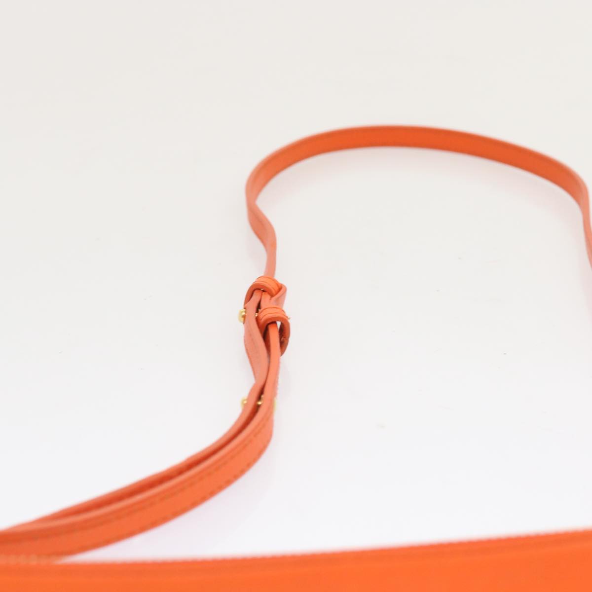 CELINE Trio Small Shoulder Bag Leather Orange Auth 67320