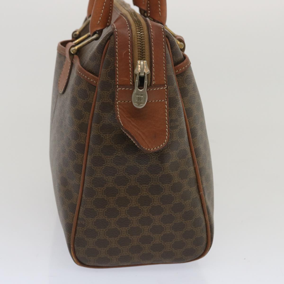 CELINE Macadam Canvas Hand Bag PVC Brown Auth 67335