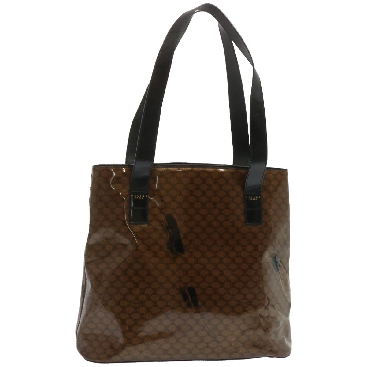 CELINE Macadam Canvas Tote Bag Brown Auth 67344