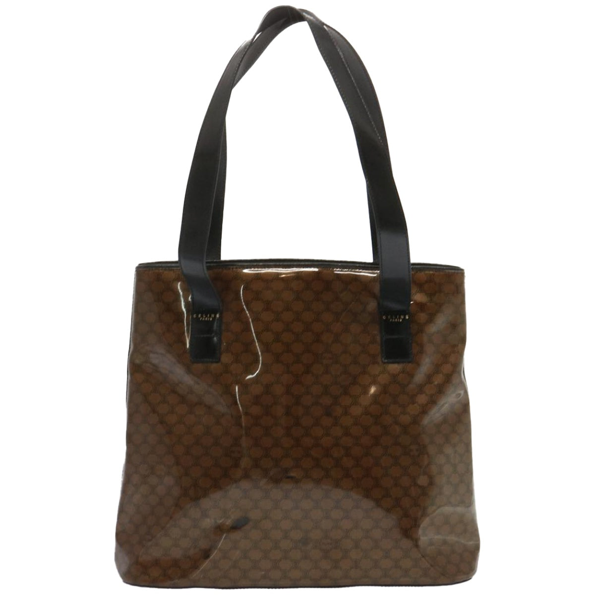 CELINE Macadam Canvas Tote Bag Brown Auth 67344