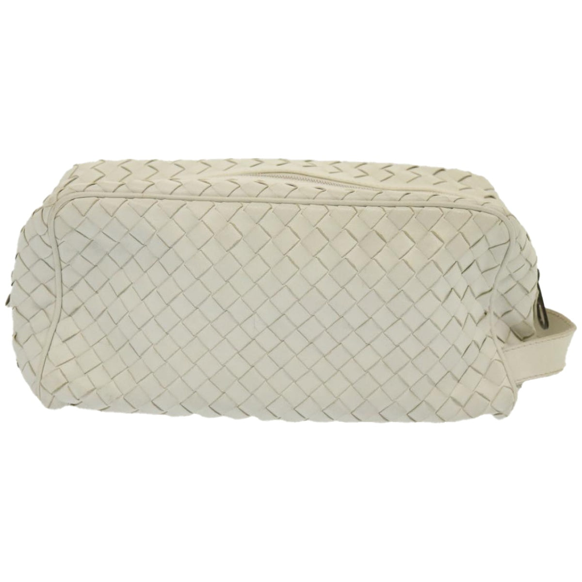 BOTTEGA VENETA INTRECCIATO Clutch Bag Leather White 174361 Auth 67355