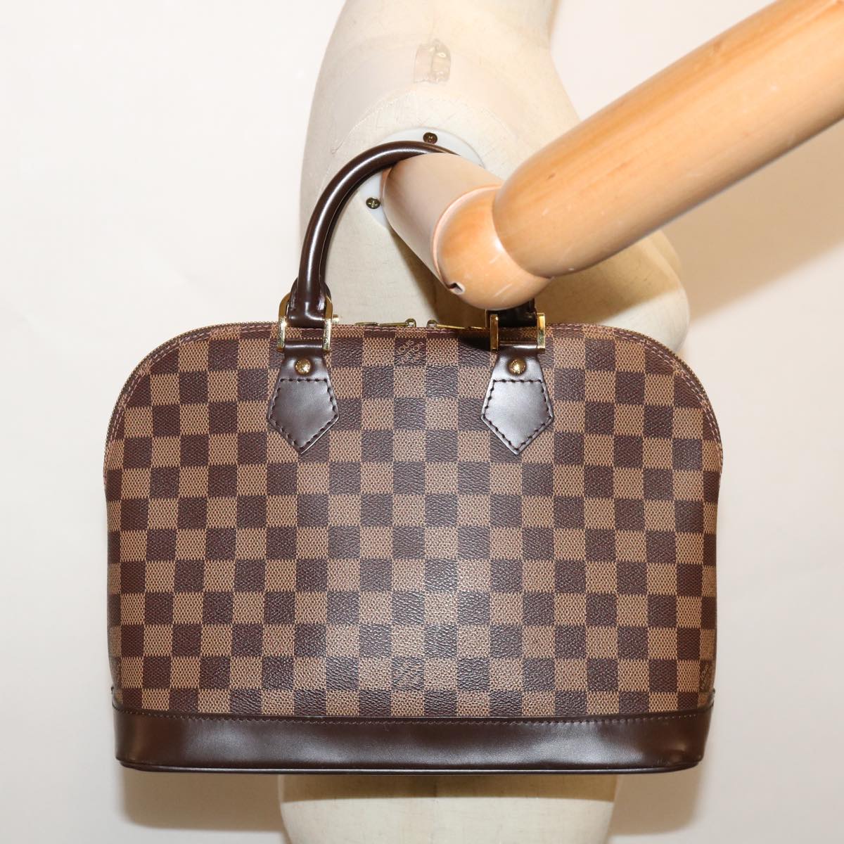 LOUIS VUITTON Damier Ebene Alma Hand Bag N51131 LV Auth 67359