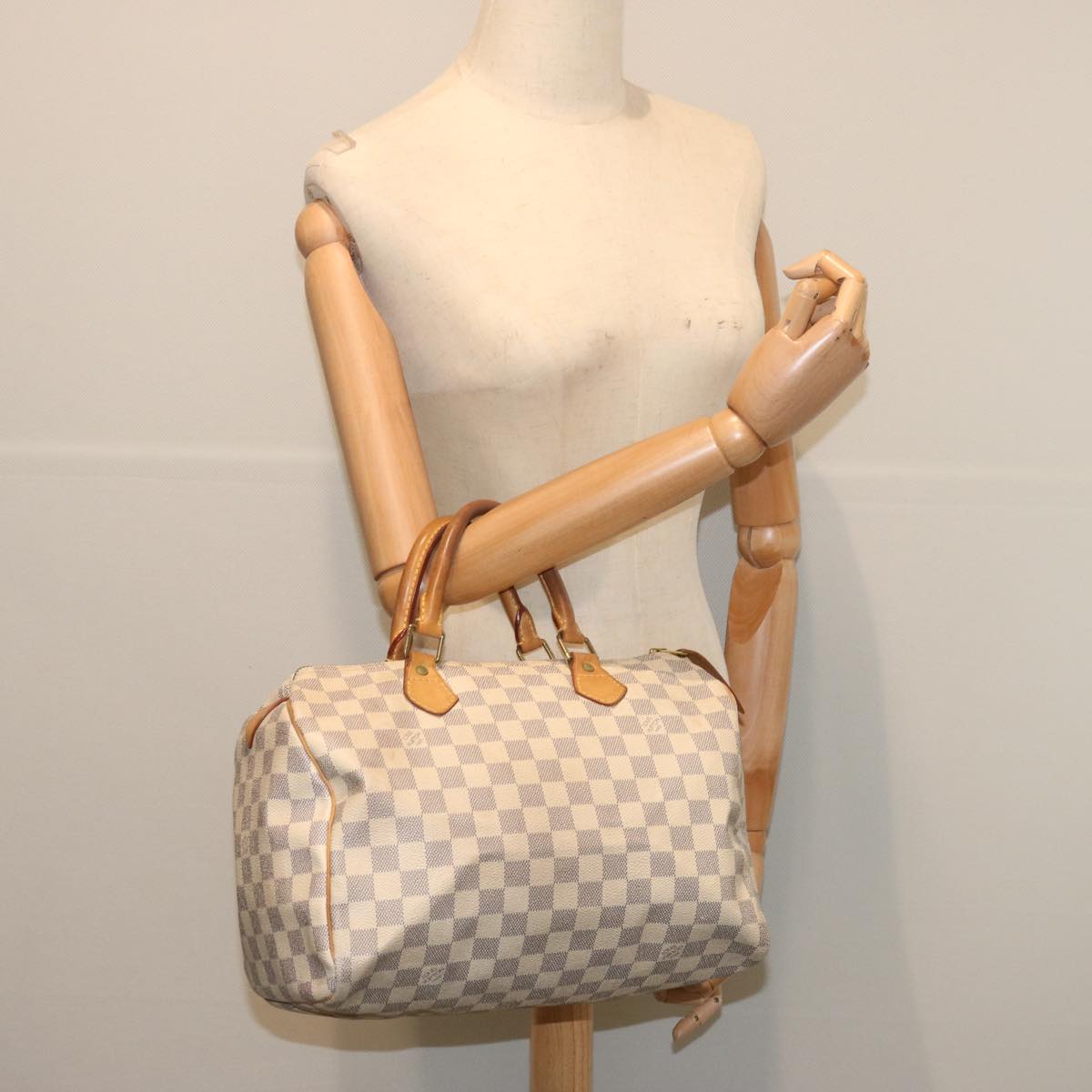 LOUIS VUITTON Damier Azur Speedy 30 Hand Bag N41533 LV Auth 67367