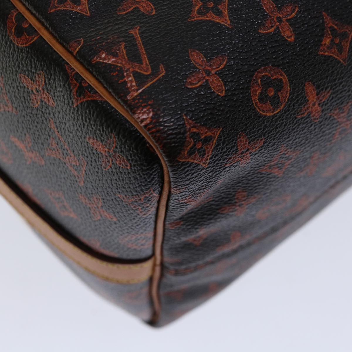 LOUIS VUITTON Catgram Speedy Bandouliere 30 Hand Bag Brown M44401 LV Auth 67374A