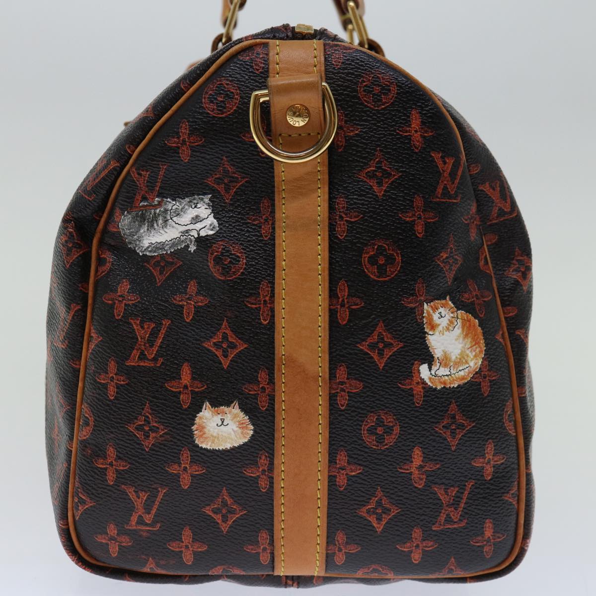 LOUIS VUITTON Catgram Speedy Bandouliere 30 Hand Bag Brown M44401 LV Auth 67374A