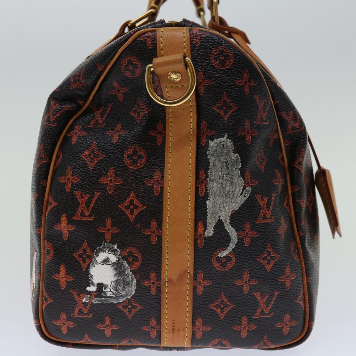 LOUIS VUITTON Catgram Speedy Bandouliere 30 Hand Bag Brown M44401 LV Auth 67374A