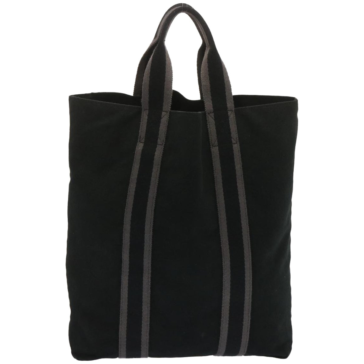 HERMES Fourre Tout Kabas Tote Bag Canvas Black Auth 67376